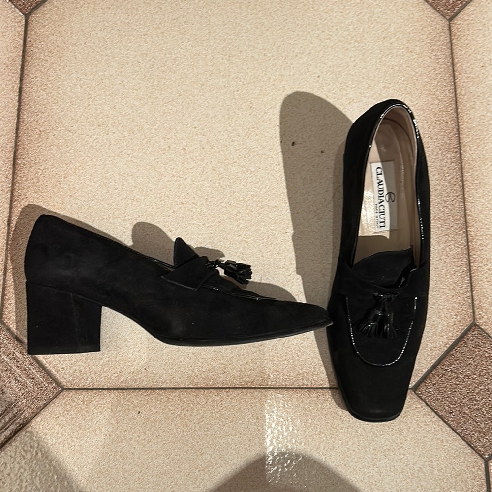 CLAUDIA CIUTI SUEDE BLOCK HEELS
